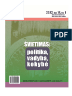 ŠVIETIMAS: POLITIKA, VADYBA, KOKYBĖ / EDUCATION POLICY, MANAGEMENT AND QUALITY, 2022, Vol.14 No.1