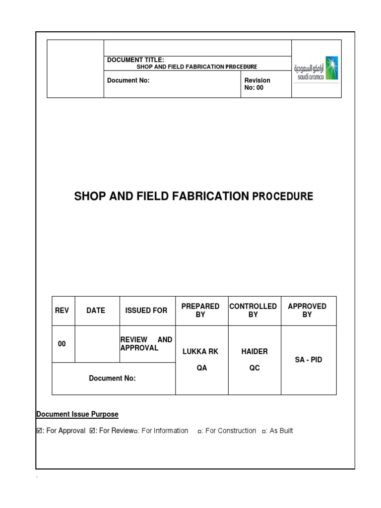 Shop & Field Fabrication Guidelines | PDF | Pipe (Fluid Conveyance ...