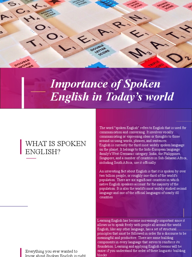 Importance of Spoken English Today | PDF | English Language | Linguistics