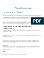 State Human Rights Commission Functions and Powers