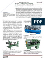 A Study On Types of Lathe Machine and Operations: Review
