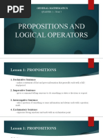 Propositions and Logical Operators: General Mathematics