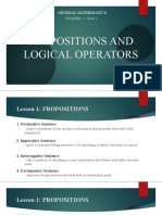 Propositions and Logical Operators: General Mathematics