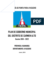 Plan de Gobierno Municipal Del Distrito de Carmen Alto: Tecnología de Punta para Ayacucho