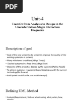 Unit-4: Transfer From Analysis To Design in The Characterization Stage: Interaction Diagrams