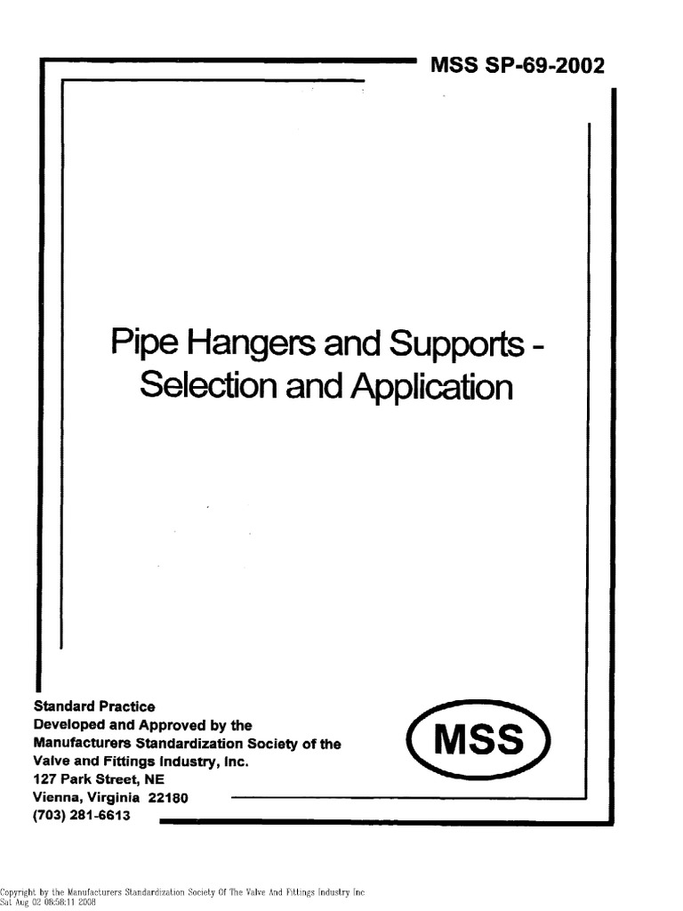 Mss SP 69 Pipe Hangers and Supports Selection and Applicat Compress PDF