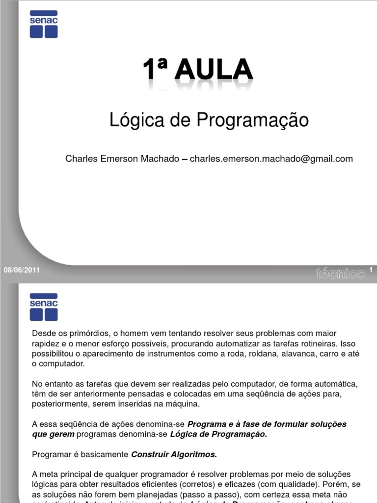 Logica Programacao | PDF | Algoritmos | Programação de computadores