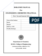 Laboratory Manual For Engineering Chemistry Practical: First / Second Semester B.E