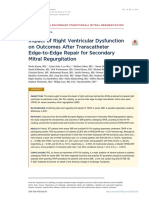 Impact of Right Ventricular Dysfunction On Outcomes After Transcatheter Edge-to-Edge Repair For Secondary Mitral Regurgitation