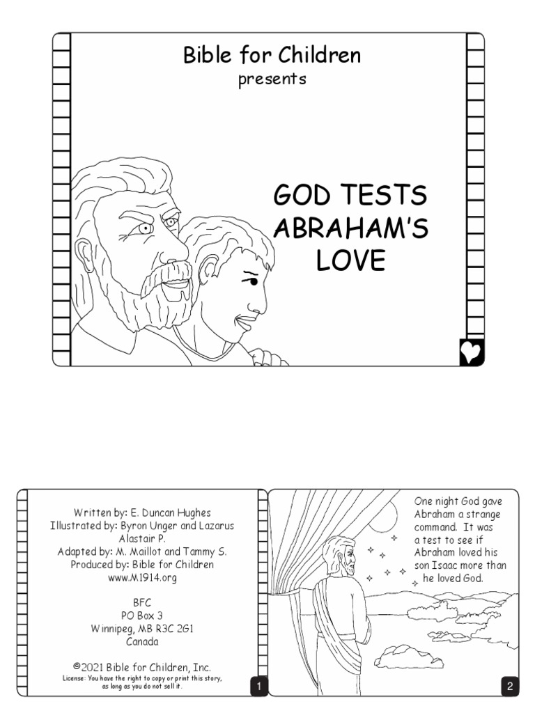 God Tests Abraham'S Love Bible For Children PDF Isaac Abraham