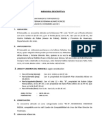 Memoria Descriptiva Venta Ficticia de Terreno Sin Titulo Tia Ceferina Vilmo Inmueble Calle Union Noviembre 2017