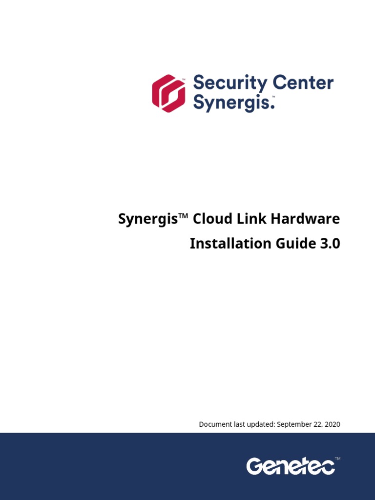 En Synergis Cloud Link Hardware Installation Guide 3.0 PDF Access