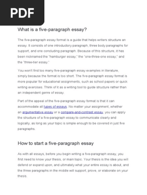 A Five Paragraph Essay Word