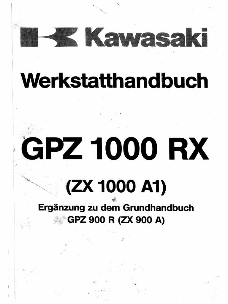 Kawasak iGPZ1000RX サービスマニュアル　英語版 Kawasak iGPZ1000RX サービスマニュアル英語版