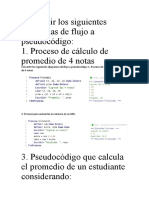 Convertir Los Siguientes Diagramas de Flujo A Pseudocódigo