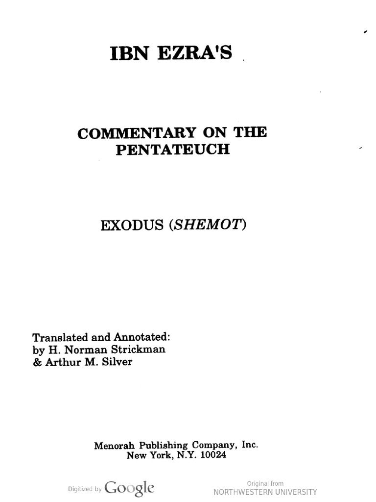 Abraham Ben Meir Ibn Ezra, Arthur M. Silver, H. Norman Strickman Ibn