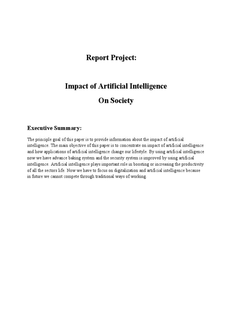 Impact of Artificial Intelligence On Society | PDF | Artificial ...