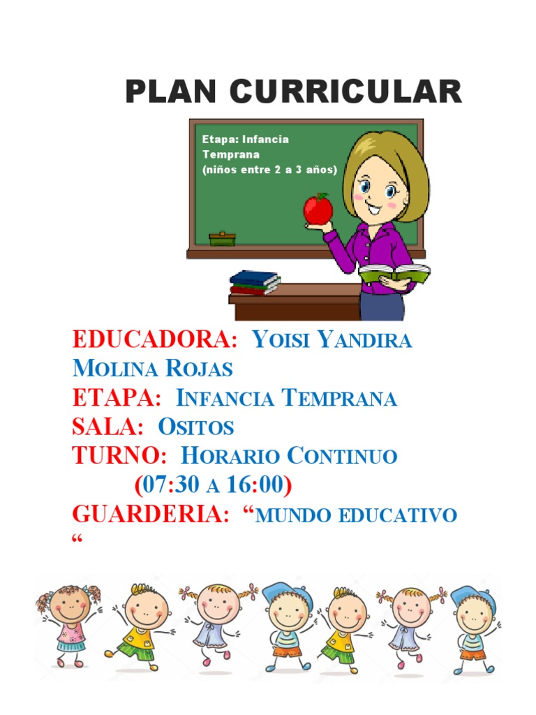 Plan Curricular Infancia Temprana | PDF | Educación de la primera ...