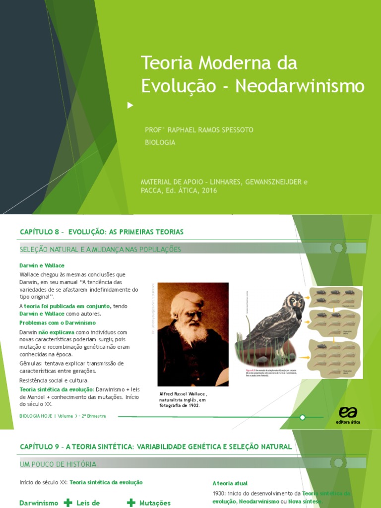 A evolução da teoria moderna da evolução: do Darwinismo ao ...