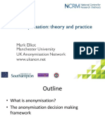 Anonymisation: Theory and Practice: Mark Elliot Manchester University UK Anonymisation Network