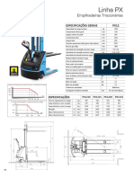 Empilhadeiras tracionárias PX12: especificações técnicas