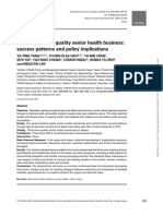 Observations On Quality Senior Health Business: Success Patterns and Policy Implications