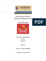 BBA-MBA Integrated (2020-25) Final Report of The Summer Internship Aditya Birla Capital