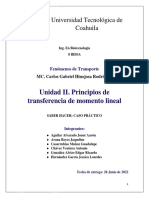 Unidad II. Principios de Transferencia de Momento Lineal, Caso Practico