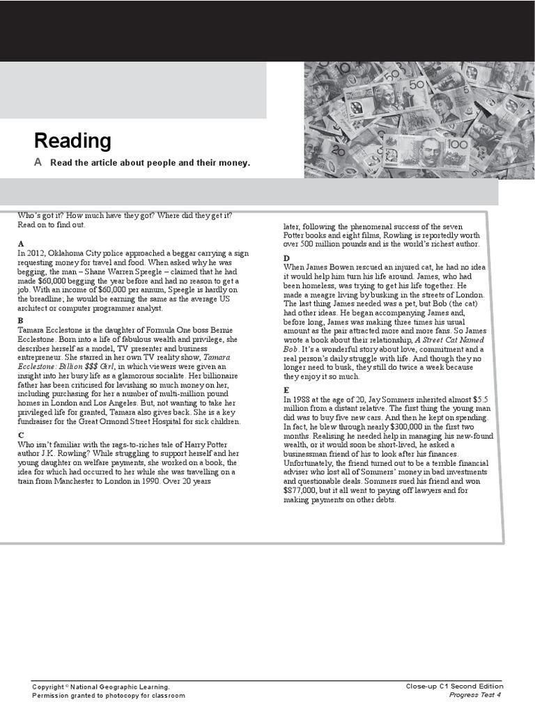 C1 Editable Progress Test 4 - 0 | PDF | Money | Economies