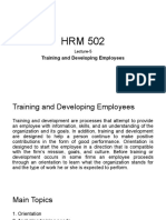 HRM 502 Lecture-5: Employee Training Development