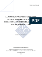 La Practica Docente de Educacion Infantil Desde El Enfoque de La Educacion Matematica Realista y Los Procesos Matematicos