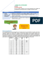 FICHA DE LA EXPERIENCIA MEDIDA DE DISPERSION 5to