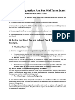 ECO-501 All Question Ans For Mid Term Exam: Q. Define The Direct Tax and Indirect Tax & Give The Proper Example