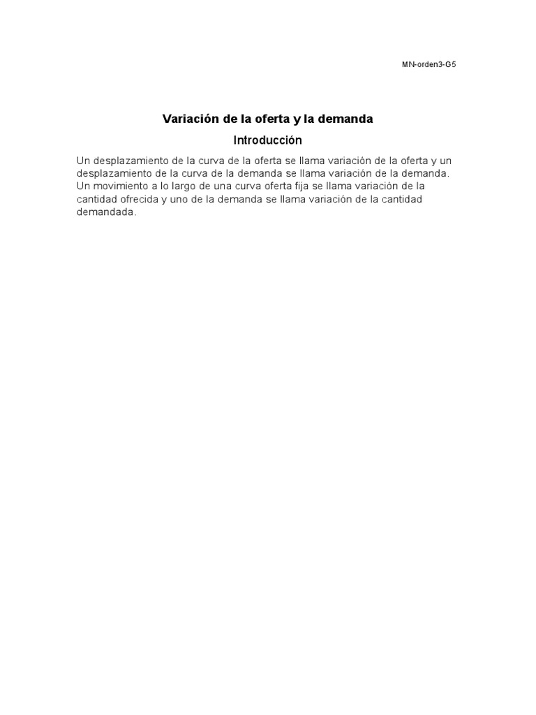 Variación de Oferta y Demanda en el Mercado | PDF | Oferta (economía ...