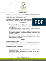 Resolucion 001 2022 Wsa - Campeonato Panamericano de Patinaje Artístico de Clubes y Naciones