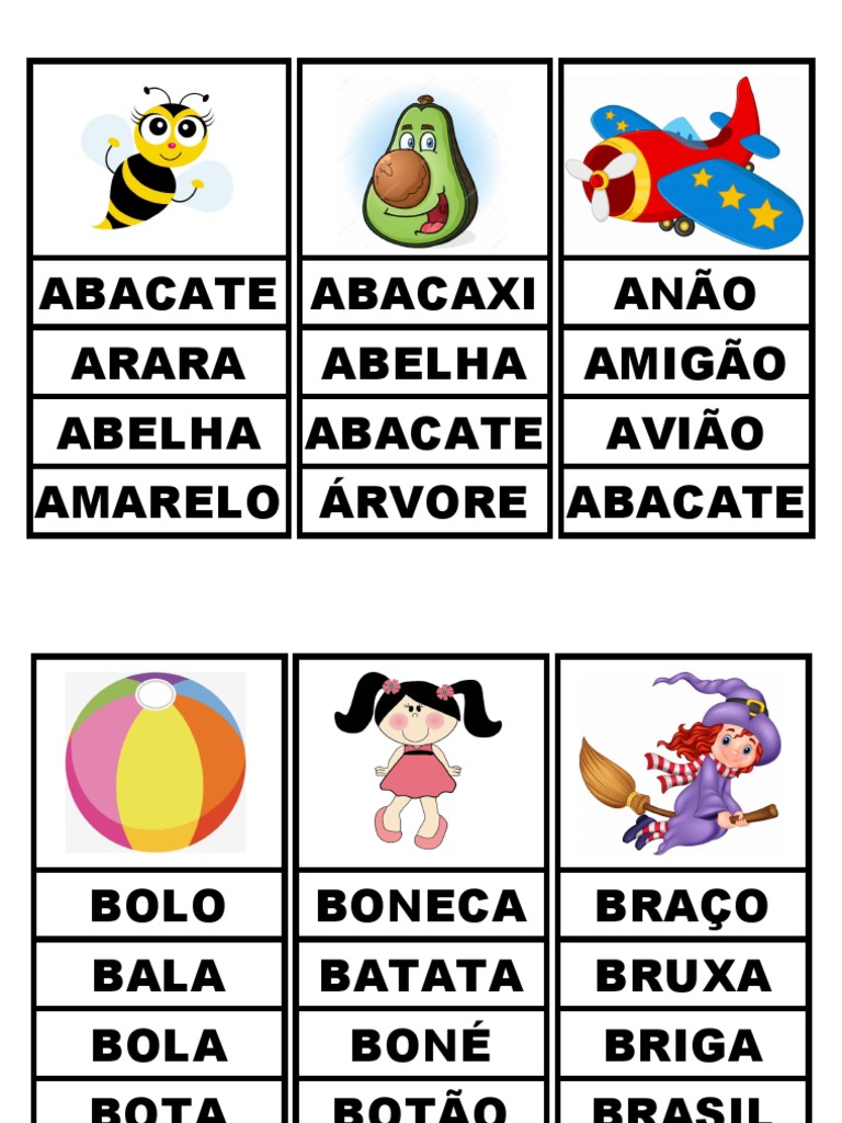 Palavras aleatórias que começam com letras do alfabeto | PDF ...