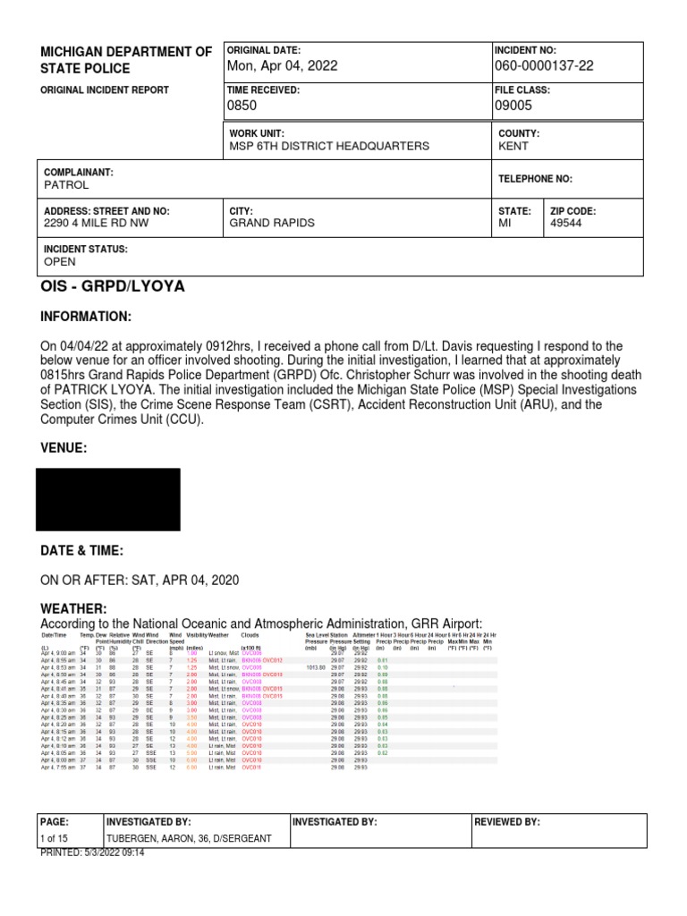 Officer-Involved Shooting Report | PDF | Law Enforcement | Crime & Violence