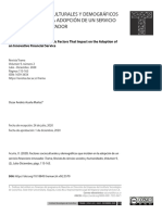 Factores Socioculturales Y Demográficos Que Inciden en La Adopción de Un Servicio Financiero Innovador