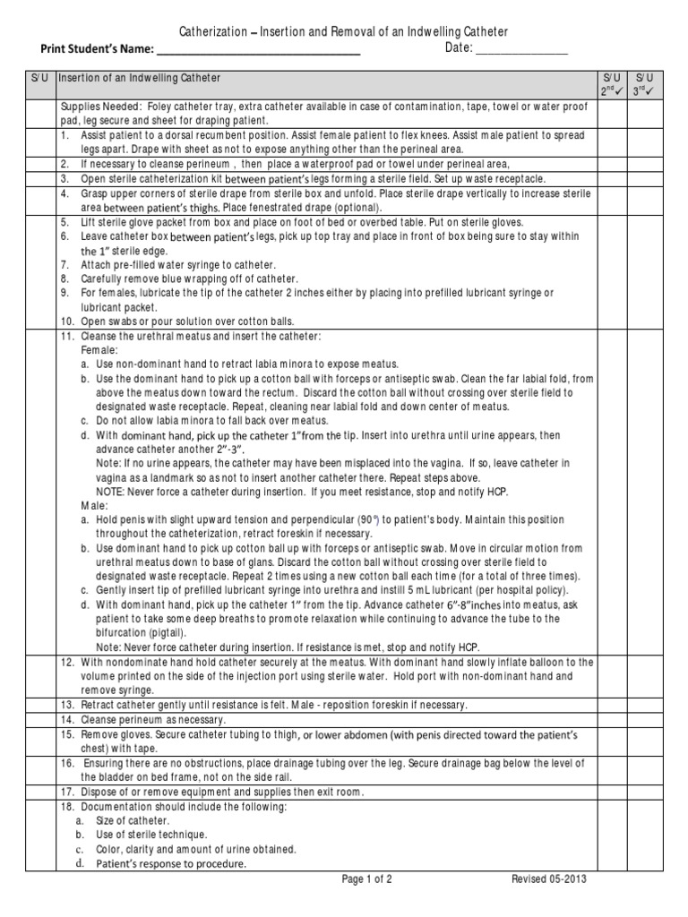 Indwelling Catheter Insertion & Removal Guide | PDF | Catheter | Syringe