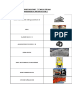 Especificaciones Tecnicas de Los Insumos de Agua Potable