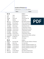 Yang-Style 103-Form List of Postures: Chinese Pinyin English Section 1