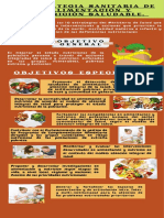 Infografía Sobre Alimentación Saludable Con Dibujos Rojo y Beige