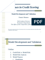 Issues in Credit Scoring: Model Development and Validation