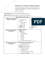 Data Gathering Instrument For Trainee