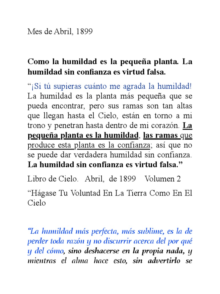 Humildad y Confianza en la Virtud | PDF
