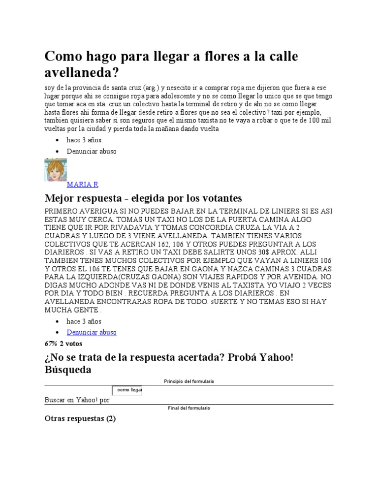 Como Hago para Llegar A Flores A La Calle Avellaneda  PDF  Ocio