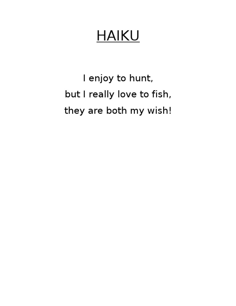 Fishing and Hunting Haiku | PDF