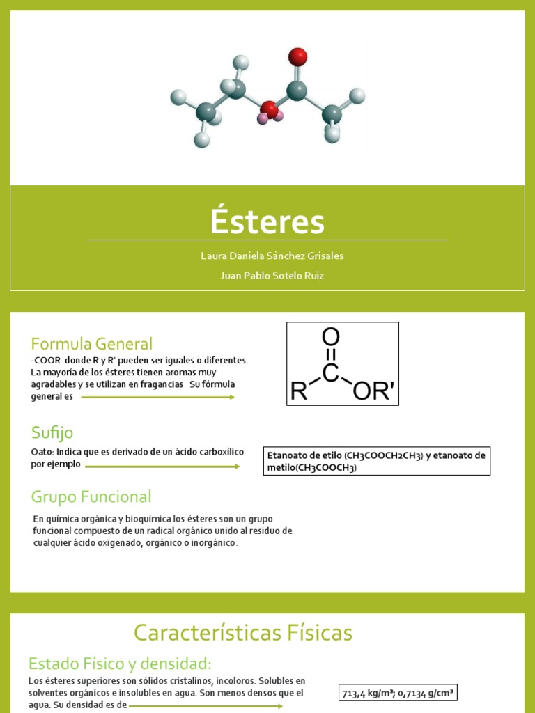Ésteres | PDF | Ester | Grupo funcional