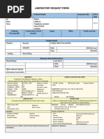 Laboratory Request Form: Specimen Collected Patient Details Insurance Info ICD-9 Code