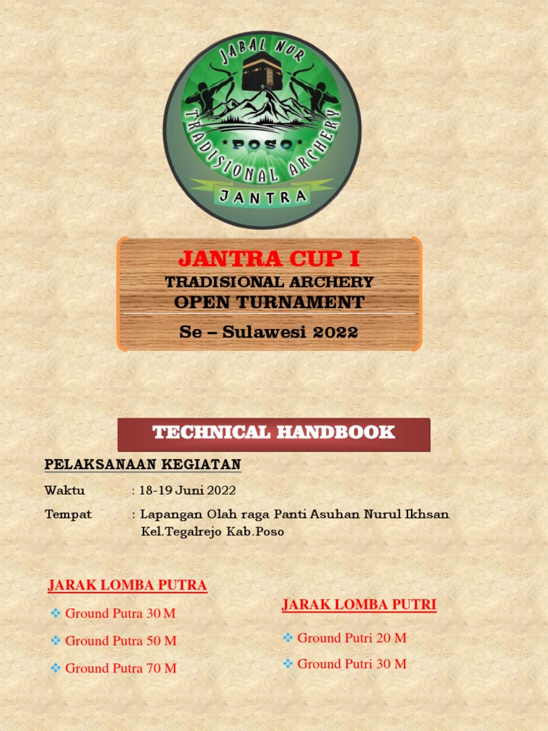 Technical Handbook for the 2022 Jantra Cup I Traditional Archery Open